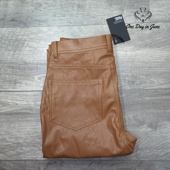 Paige Claudine Ankle Flare Faux Leather Pants Size 26 (2) - Picture 6 of 6